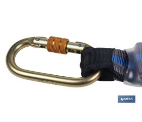 ESLINGA BIFURCADA DE CUERDA TRENZADA CON ABSORBEDOR DE ENERGÍA 1,50 M Y 2 GANCHOS