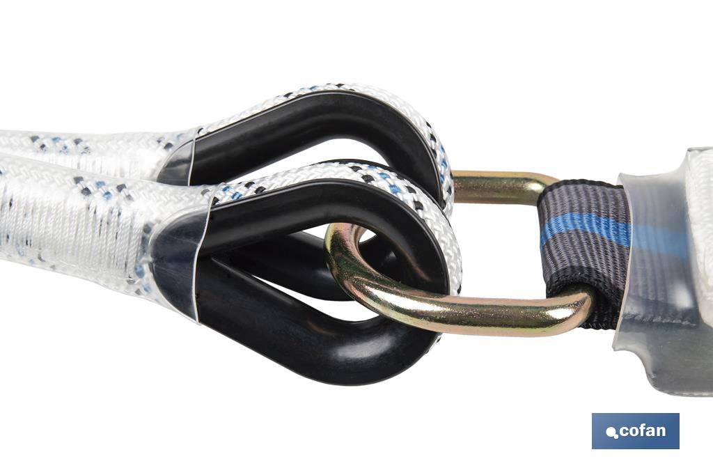 ESLINGA BIFURCADA DE CUERDA TRENZADA CON ABSORBEDOR DE ENERGÍA 1,50 M Y 2 GANCHOS