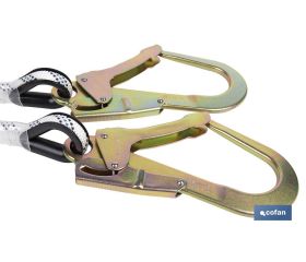 ESLINGA BIFURCADA DE CUERDA TRENZADA CON ABSORBEDOR DE ENERGÍA 1,50 M Y 2 GANCHOS