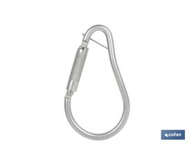 Gancho con bloqueo automático | Mosquetón de alta resistencia y seguridad | Material: acero | Resistencia: 23 kN | Apertura: 59 mm