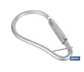 GANCHO DE ACERO CON BLOQUEO AUTOMÁTICO APERTURA 59 MM RUPTURA +23 kN