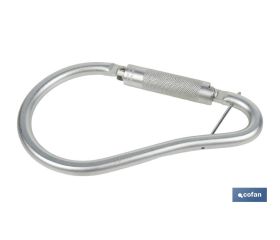 GANCHO DE ACERO CON BLOQUEO AUTOMÁTICO APERTURA 59 MM RUPTURA +23 kN