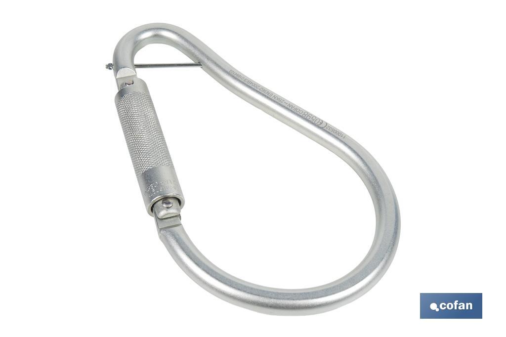 GANCHO DE ACERO CON BLOQUEO AUTOMÁTICO APERTURA 59 MM RUPTURA +23 kN