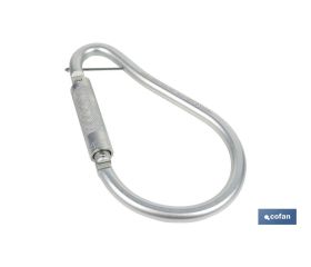 GANCHO DE ACERO CON BLOQUEO AUTOMÁTICO APERTURA 59 MM RUPTURA +23 kN
