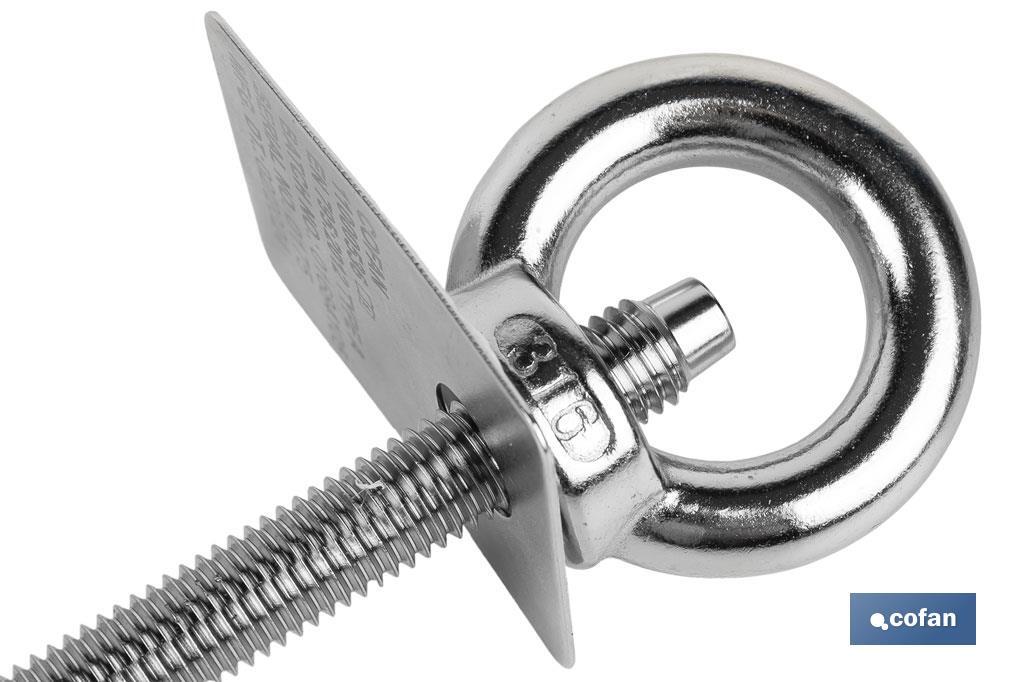 PUNTO DE ANCLAJE INOX. M12 RUPTURA +23 kN