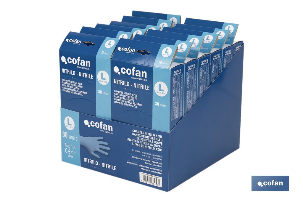 CAJA 30 UNDS. GUANTES NITRILO T-L