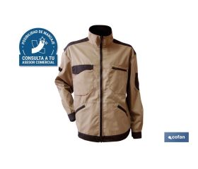 CHAQUETA TRABAJO BENZ 280gms/m BEIS-NEGRO T-S