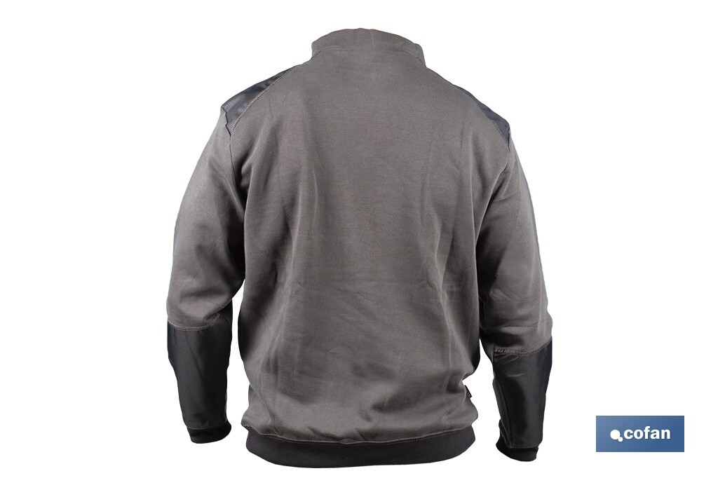 SUDADERA CUELLO CREMALLERA 280gms/m GRIS-NEGRO T-XL