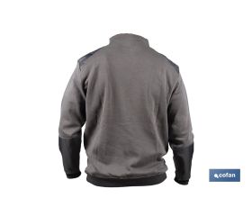 SUDADERA CUELLO CREMALLERA 280gms/m GRIS-NEGRO T-XL
