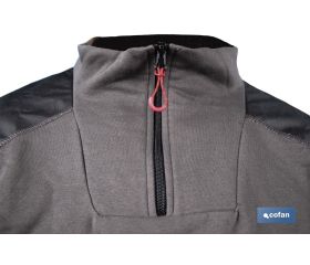 SUDADERA CUELLO CREMALLERA 280gms/m GRIS-NEGRO T-XL