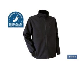 Chaqueta Soft Shell | Color Negro | Modelo Líster | Composición: 94% Poliéster y 6% Elastano