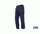 Pantalón de Trabajo | Flex | Modelo Jano | Slim Fit | Composición 97,76% Algodón y 2,24% Elastano | Color Azul Marino/Negro