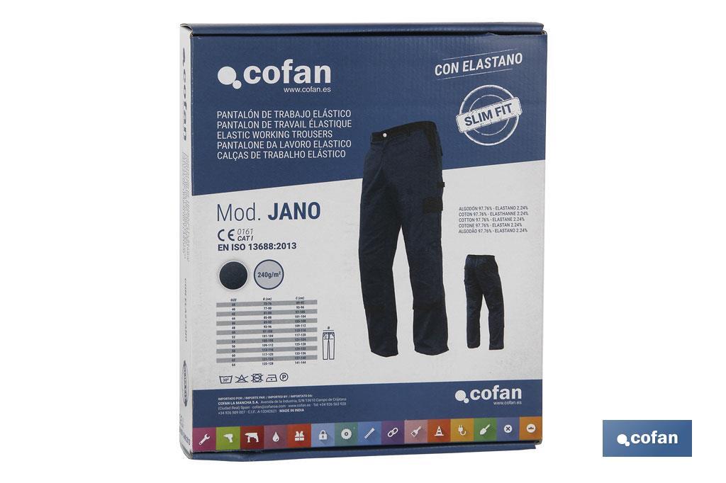 PANTALON TRAB. FLEX. JANO SLIM FIT MARINO/NEGRO T-38