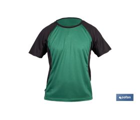CAMISETA TRANSPIRABLE MODELO PILOTE VERDE-NEGRA 160 g/m2 TALLA-XXXL