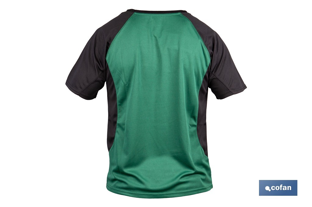CAMISETA TRANSPIRABLE MODELO PILOTE VERDE-NEGRA 160 g/m2 TALLA-XXXL