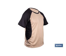 CAMISETA TRANSPIRABLE MODELO PILOTE BEIGE-NEGRA 160 g/m2 TALLA-XXL