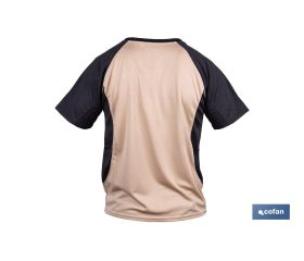 CAMISETA TRANSPIRABLE MODELO PILOTE BEIGE-NEGRA 160 g/m2 TALLA-XXL