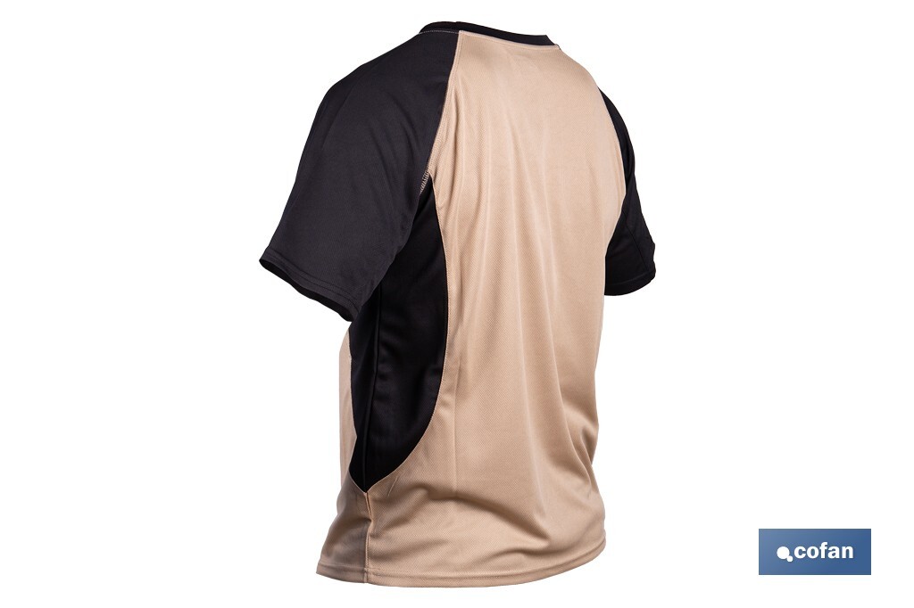 CAMISETA TRANSPIRABLE MODELO PILOTE BEIGE-NEGRA 160 g/m2 TALLA-XXL