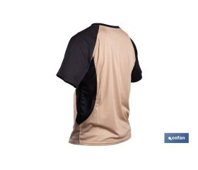 CAMISETA TRANSPIRABLE MODELO PILOTE BEIGE-NEGRA 160 g/m2 TALLA-XXL