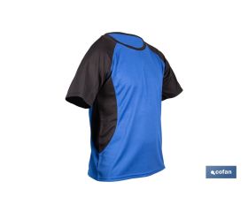 CAMISETA TRANSPIRABLE MODELO PILOTE AZUL-NEGRA 160 g/m2 TALLA-XXXL