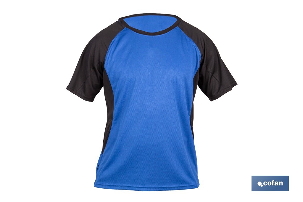 CAMISETA TRANSPIRABLE MODELO PILOTE AZUL-NEGRA 160 g/m2 TALLA-XXXL