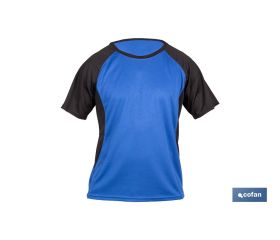 CAMISETA TRANSPIRABLE MODELO PILOTE AZUL-NEGRA 160 g/m2 TALLA-XXXL