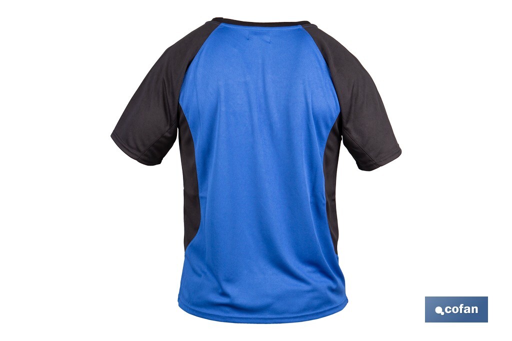 CAMISETA TRANSPIRABLE MODELO PILOTE AZUL-NEGRA 160 g/m2 TALLA-XXXL