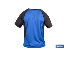CAMISETA TRANSPIRABLE MODELO PILOTE AZUL-NEGRA 160 g/m2 TALLA-XXXL