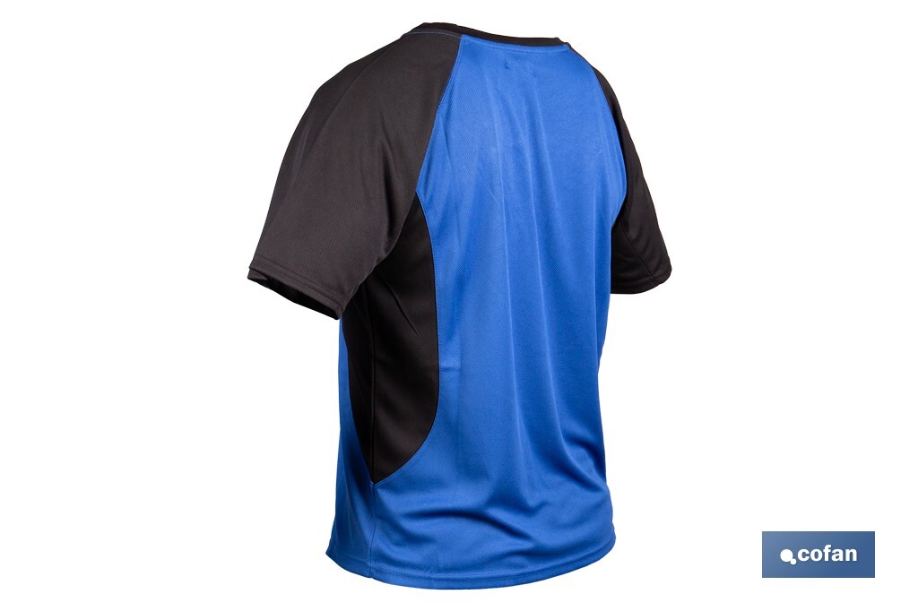 CAMISETA TRANSPIRABLE MODELO PILOTE AZUL-NEGRA 160 g/m2 TALLA-XXXL