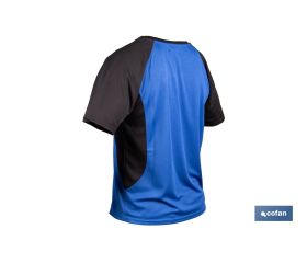 CAMISETA TRANSPIRABLE MODELO PILOTE AZUL-NEGRA 160 g/m2 TALLA-XXXL