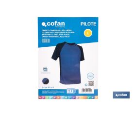CAMISETA TRANSPIRABLE MODELO PILOTE AZUL-NEGRA 160 g/m2 TALLA-XXXL