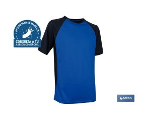 CAMISETA TRANSPIRABLE MODELO PILOTE AZUL-NEGRA 160 g/m2 TALLA-XXXL