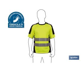 Camiseta de Alta Visibilidad | Tallas de la S a la XXXL | En Color Amarillo y Negro