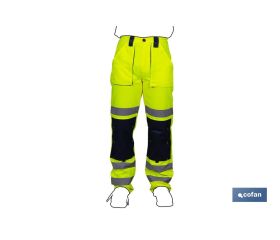 Pantalón de Alta Visibilidad | Tallas desde la S hasta la XXXL | Color Amarillo y Azul Marino