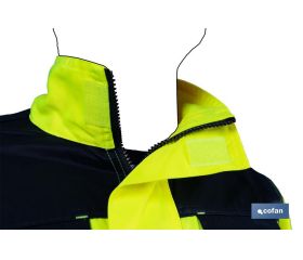 CHAQUETA DE ALTA VISIBILIDAD MODELO VEGA AMARILLA Y AZUL MARINO TALLA S