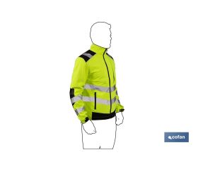 SOFTSHELL DE ALTA VISIBILIDAD MODELO ALFA CENTAURI AMARILLO Y NEGRO TALLA XXL