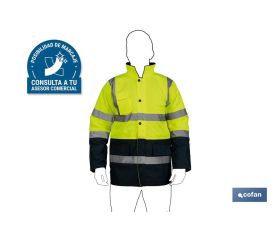 Parka de Alta Visibilidad | Tallas desde la S hasta la XXXL | Color Amarillo y Azul