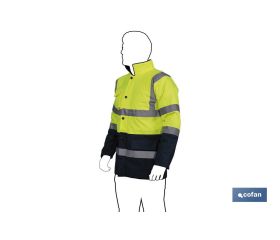 PARKA DE ALTA VISIBILIDAD MODELO DENEB AMARILLO Y AZUL TALLA M