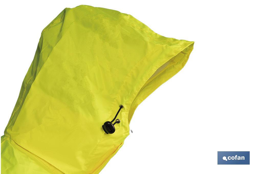 CHAQUETA DE LLUVIA DE ALTA VISIBILIDAD MODELO SAGITARIO AMARILLA Y AZUL TALLA XXXL