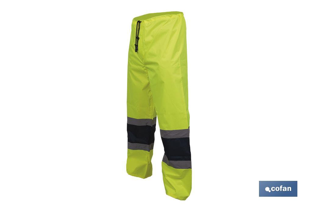 PANTALÓN DE LLUVIA DE ALTA VISIBILIDAD MODELO BELLATRIX AMARILLA Y AZUL TALLA XXL