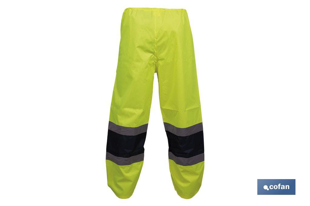 PANTALÓN DE LLUVIA DE ALTA VISIBILIDAD MODELO BELLATRIX AMARILLA Y AZUL TALLA XXL