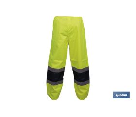 PANTALÓN DE LLUVIA DE ALTA VISIBILIDAD MODELO BELLATRIX AMARILLA Y AZUL TALLA XXL