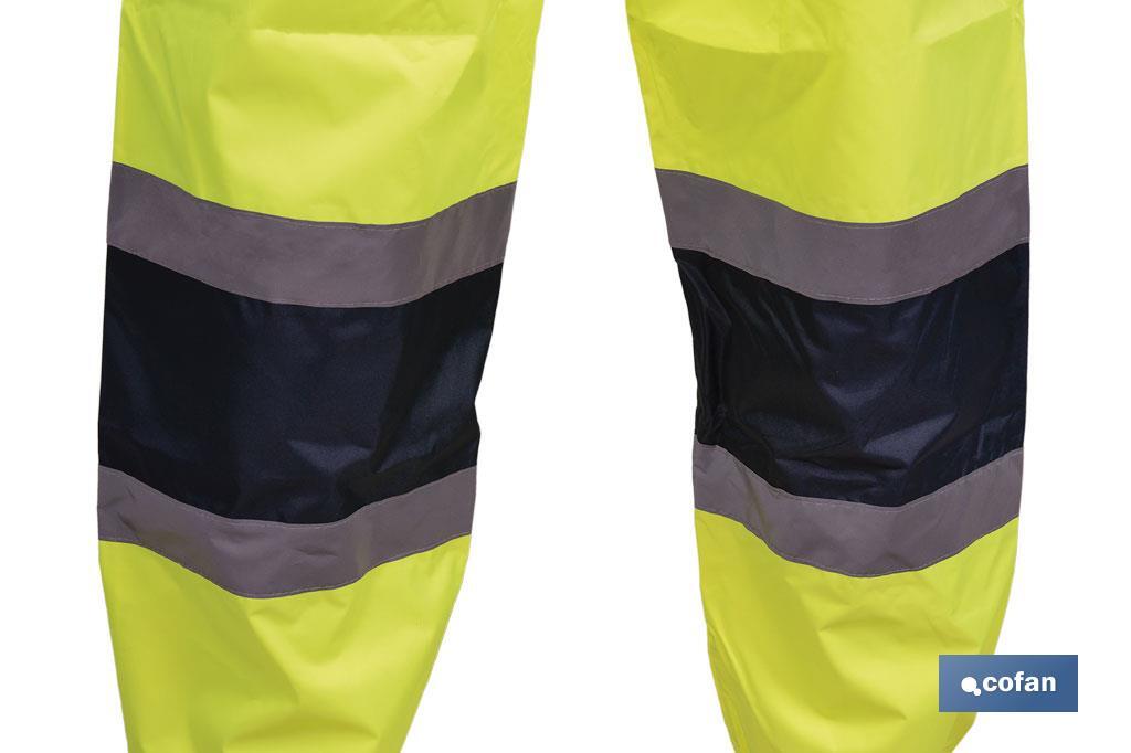 PANTALÓN DE LLUVIA DE ALTA VISIBILIDAD MODELO BELLATRIX AMARILLA Y AZUL TALLA XXL