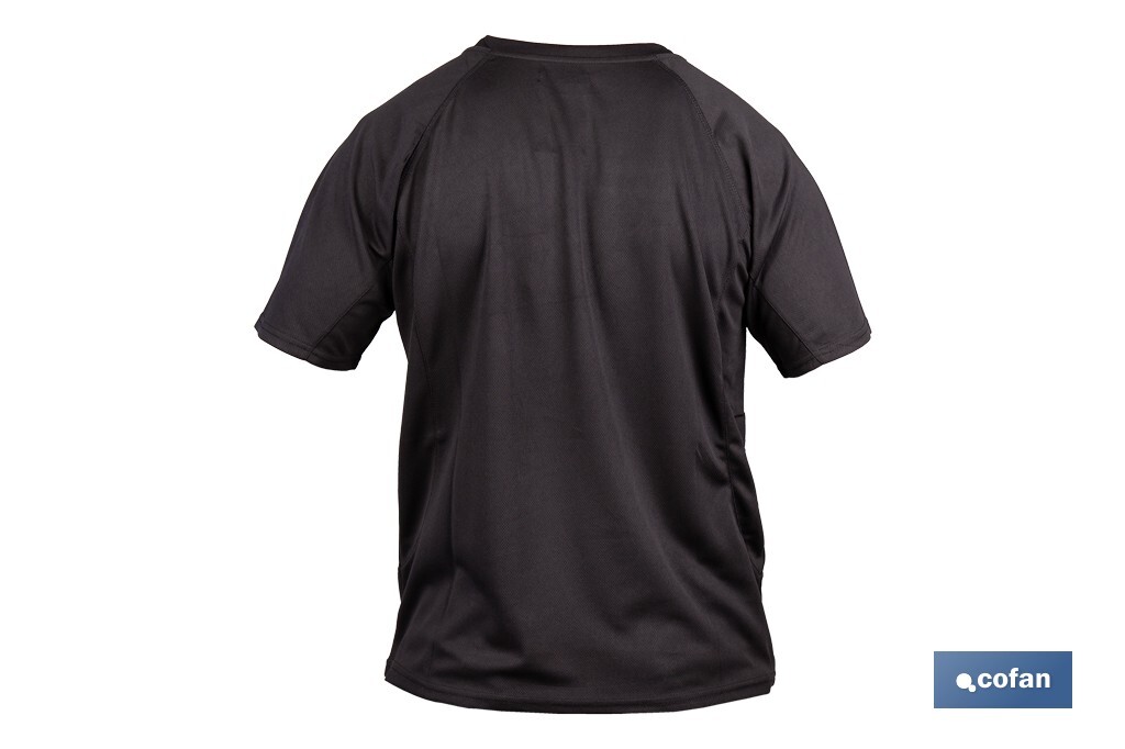 CAMISETA TRANSPIRABLE MODELO PILOTE NEGRA 160 g/m2 TALLA-XXL