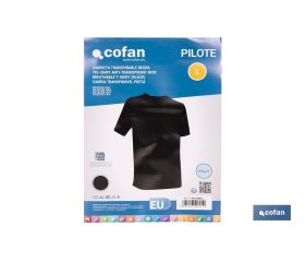 CAMISETA TRANSPIRABLE MODELO PILOTE NEGRA 160 g/m2 TALLA-XXL
