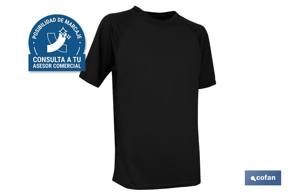 CAMISETA TRANSPIRABLE MODELO PILOTE NEGRA 160 g/m2 TALLA-XXL