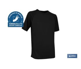 CAMISETA TRANSPIRABLE MODELO PILOTE NEGRA 160 g/m2 TALLA-XXL