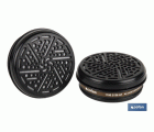 Set de 2 filtros para media máscara | Filtros de tipo A1 | Cartucho de polietileno de alta densidad | Protección contra gases y vapores de químicos compuestos | Conforme con EN 14387:2004+A1:2008