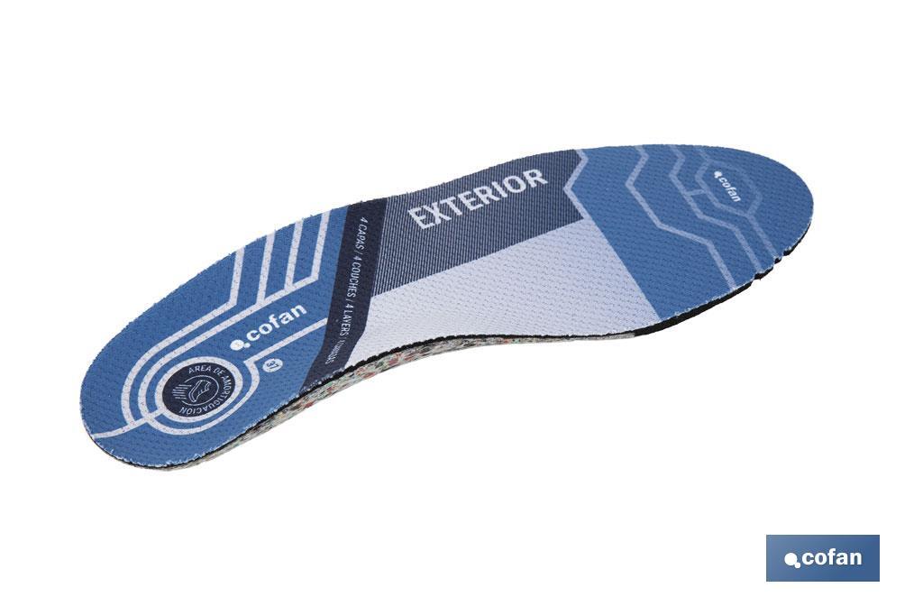 PLANTILLA 4 CAPAS PARA CALZADO PISADA EXTERIOR TALLA 35