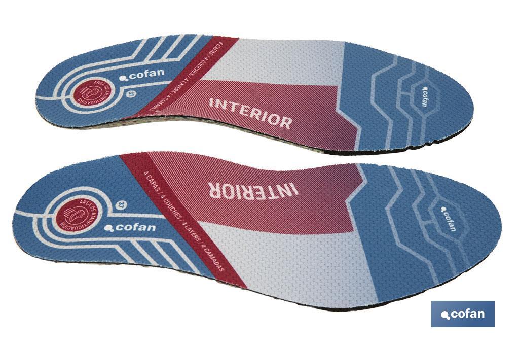 PLANTILLA 4 CAPAS PARA CALZADO PISADA INTERIOR TALLA 35